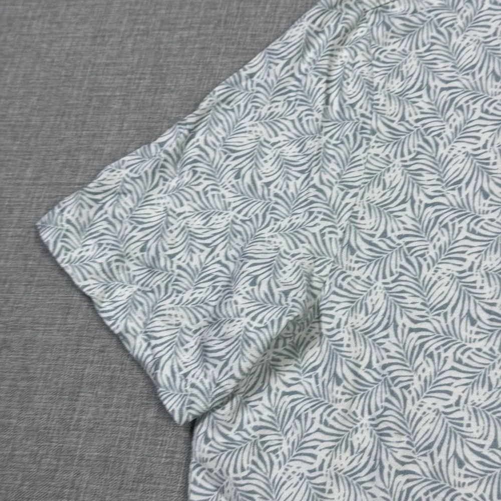 Faherty Reserve Movement Pique Polo Shirt Mens M White Floral Cotton